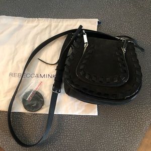 Rebecca Minkoff vanity saddle bag black suede